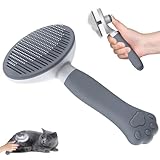 Zivacate Katzenbürste Hundebürste [Ergonomischer Griff & Ein-Klick-Reinigung &...