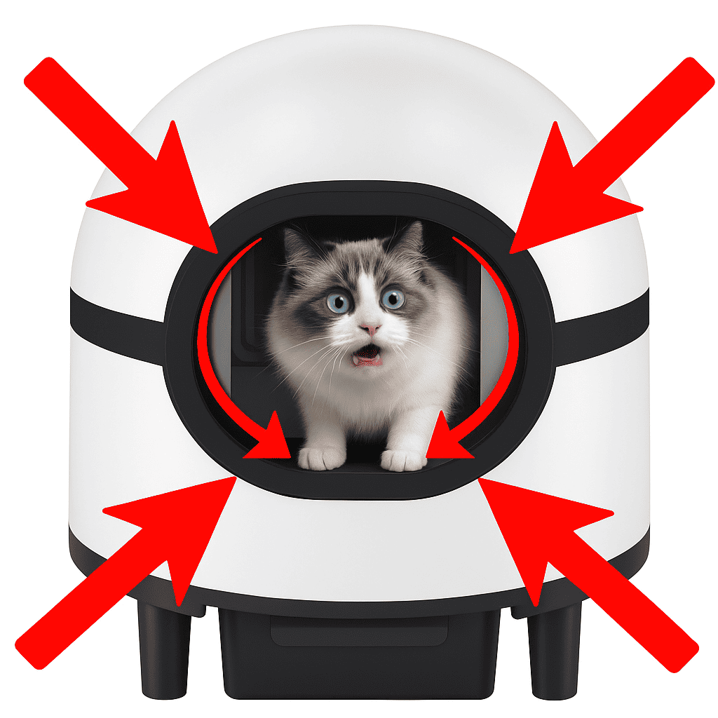 Gefährliches automatisches Katzenklo